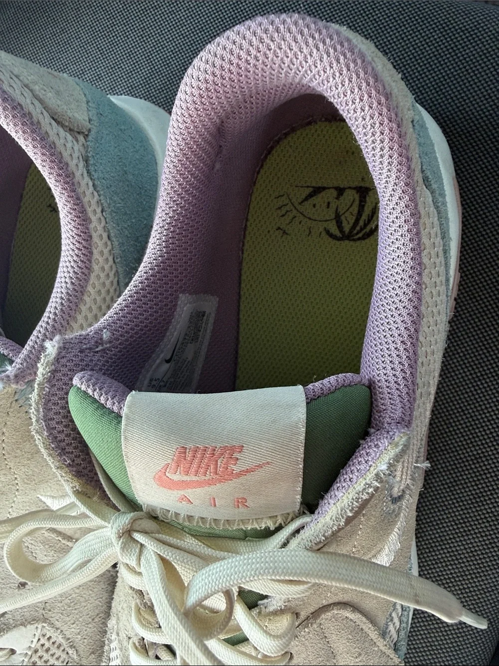 Nike Air Women's Pastel Pink & Light Gray Suede Athletic Sneakers